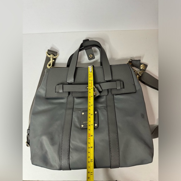 HENRI BENDEL Jet Setter Nylon Leather Convertible Shoulder Bag Backpack Gray - Picture 11 of 12